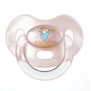 Chupete Ángel Anunciador Azul Fucsia/Transparente con Estrellas 2