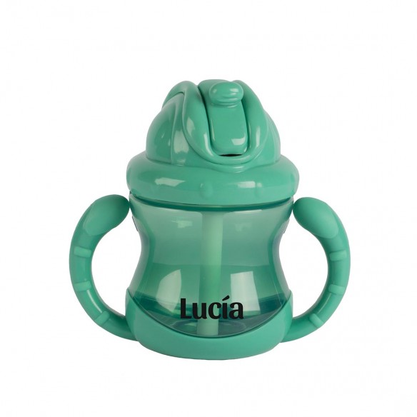 Taza Biberón con Pajita y Nombre Personalizado