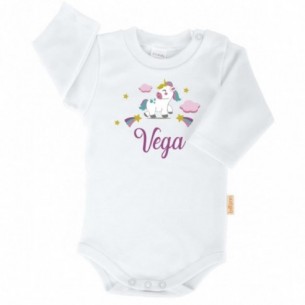 Body Unicornio con Nombre Personalizado - Manga Larga