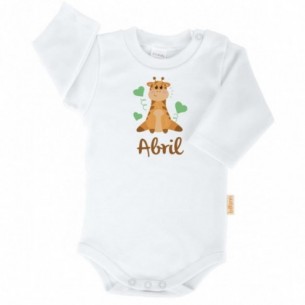 Body Jirafa con Nombre Personalizado - Manga Larga