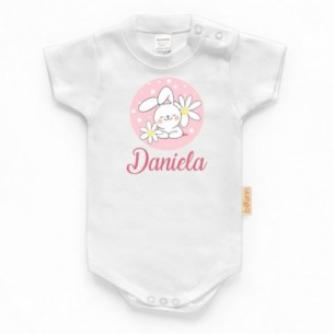 Body Conejo Rosa con Nombre Personalizado - Manga Larga 2