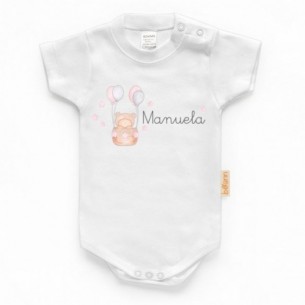 Body Globo Rosa con Nombre Personalizado - Manga Larga 2