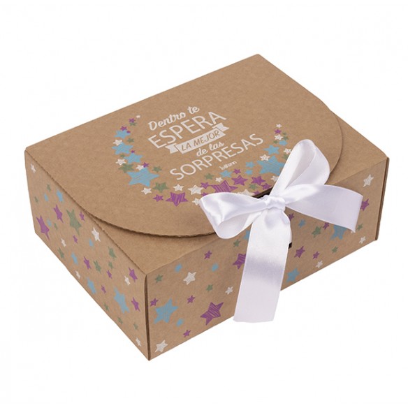 Caja Regalo N.2 Personalizada - Menta (Chupete + Cadena + Sonajero + Portachupetes + Babero Bordado)