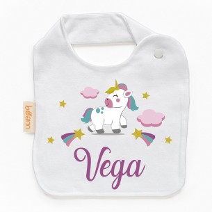 Babero Unicornio con Nombre Personalizado