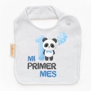 Babero MI PRIMER MES - Azul