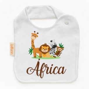 Babero Animales con Nombre Personalizado