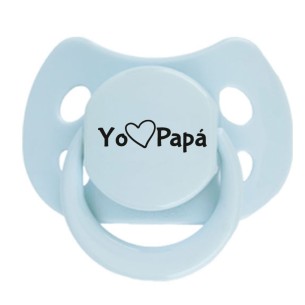 Chupete "Coco" con la frase "Yo ❤ Papá" - Azul