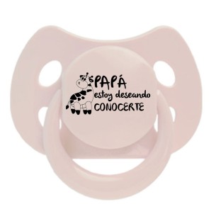 Chupete "Coco" con la frase "PAPÁ estoy deseando CONOCERTE" - Mint 2
