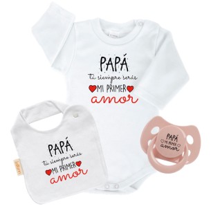 Pack día del Padre con la frase "PAPÁ tu siempre serás MI PRIMER amor"