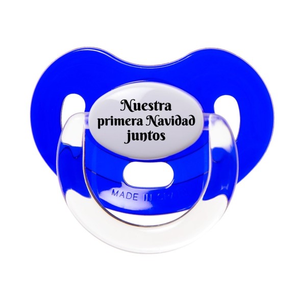 Chupete Nuestra primera Navidad Juntos Azul Marino
