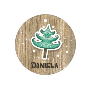 Bola de Navidad  Madera Marrón Personalizada - Árbol de Navidad