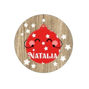 Bola de Navidad  Madera Marrón Personalizada - Bola de Navidad
