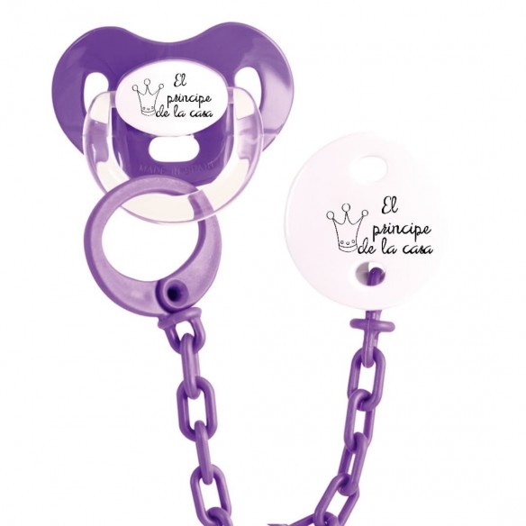 Pack chupete y cadena F112 Morado