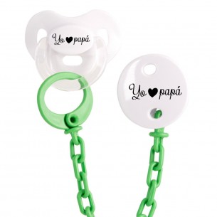 Pack chupete y cadena F113 Verde