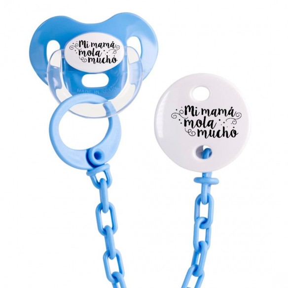 Pack chupete y cadena F119 Turquesa