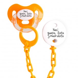 Pack chupete y cadena F126 Naranja