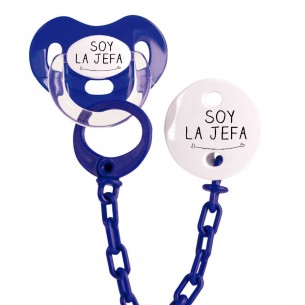 Pack chupete y cadena F136 Azul Marino