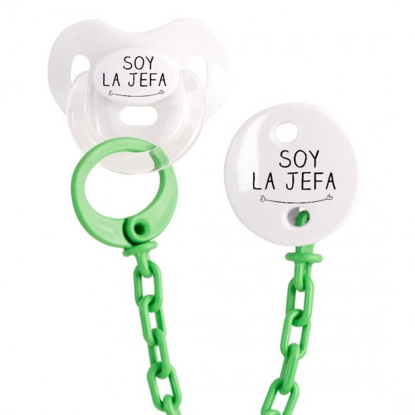 Pack chupete y cadena F136 Verde