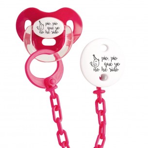 Pack chupete y cadena F140 Fucsia