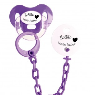 Pack chupete y cadena F141 Morado