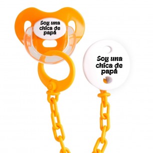 Pack chupete y cadena F143 Naranja