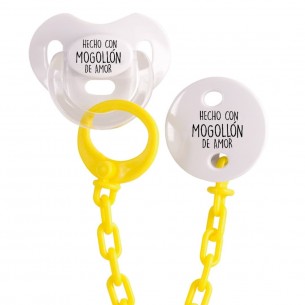 Pack chupete y cadena F148 Amarillo