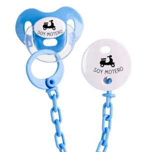 Pack chupete y cadena F154 Turquesa