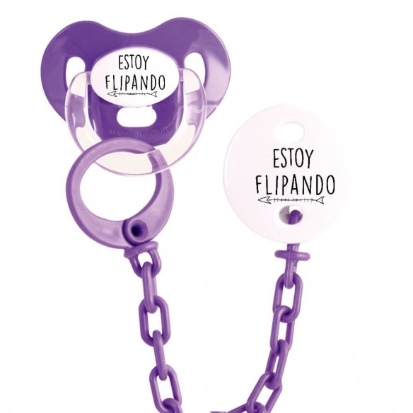 Pack chupete y cadena F160 Morado