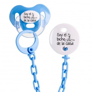 Pack chupete y cadena F166 Turquesa