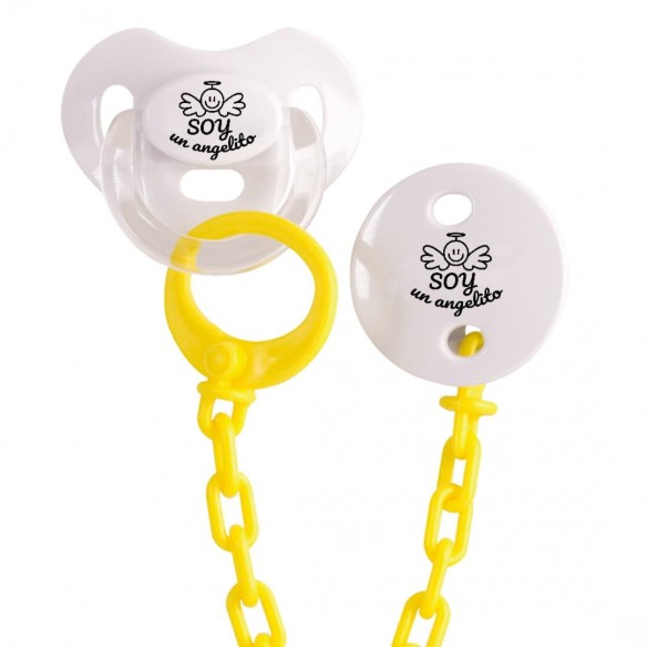 Pack chupete y cadena F220 Amarillo