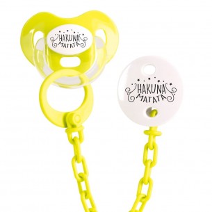 Pack chupete y cadena F223 Amarillo 2