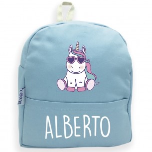 Mochila UNICORNIOGAFAS azul 02