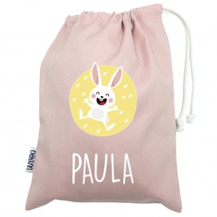 Talega mini con asas CONEJO rosa 02