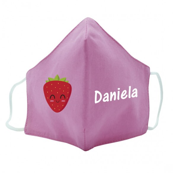 Mascarilla de tela FRESA rosa 02