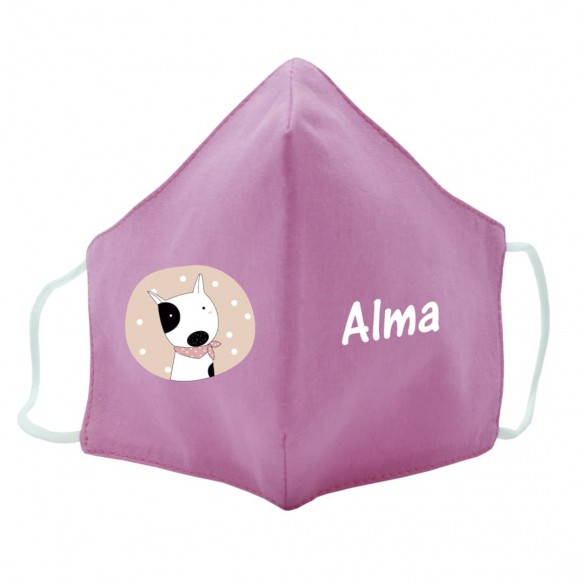 Mascarilla de tela PERROPAÑUELO rosa 02