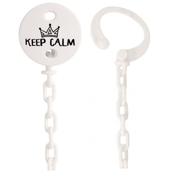 Cadena de chupete Frase F101  Blanco