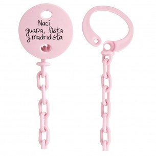Cadena de chupete Frase F126  Rosa