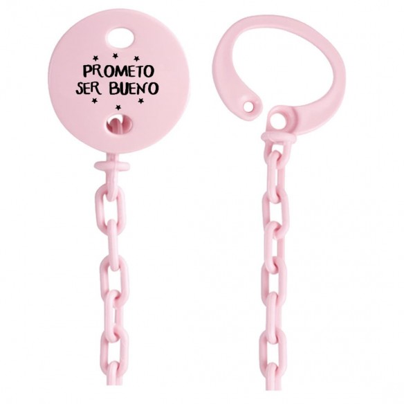 Cadena de chupete Frase F139  Rosa