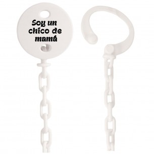 Cadena de chupete Frase F142  Blanco