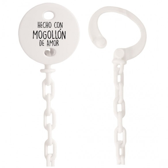 Cadena de chupete Frase F148  Blanco