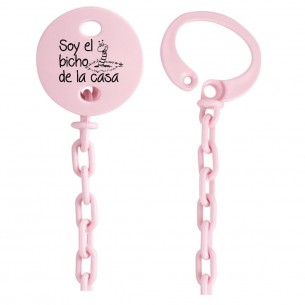 Cadena de chupete Frase F166  Blanco 2