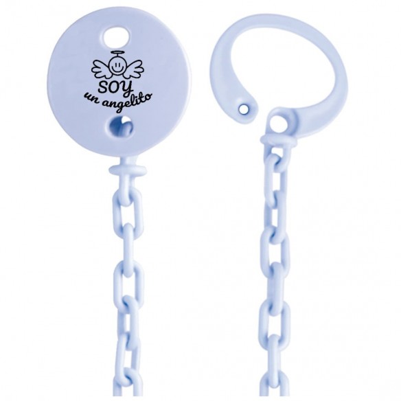 Cadena de chupete Frase F220  Azul