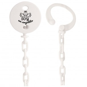 Cadena de chupete Frase F220  Blanco