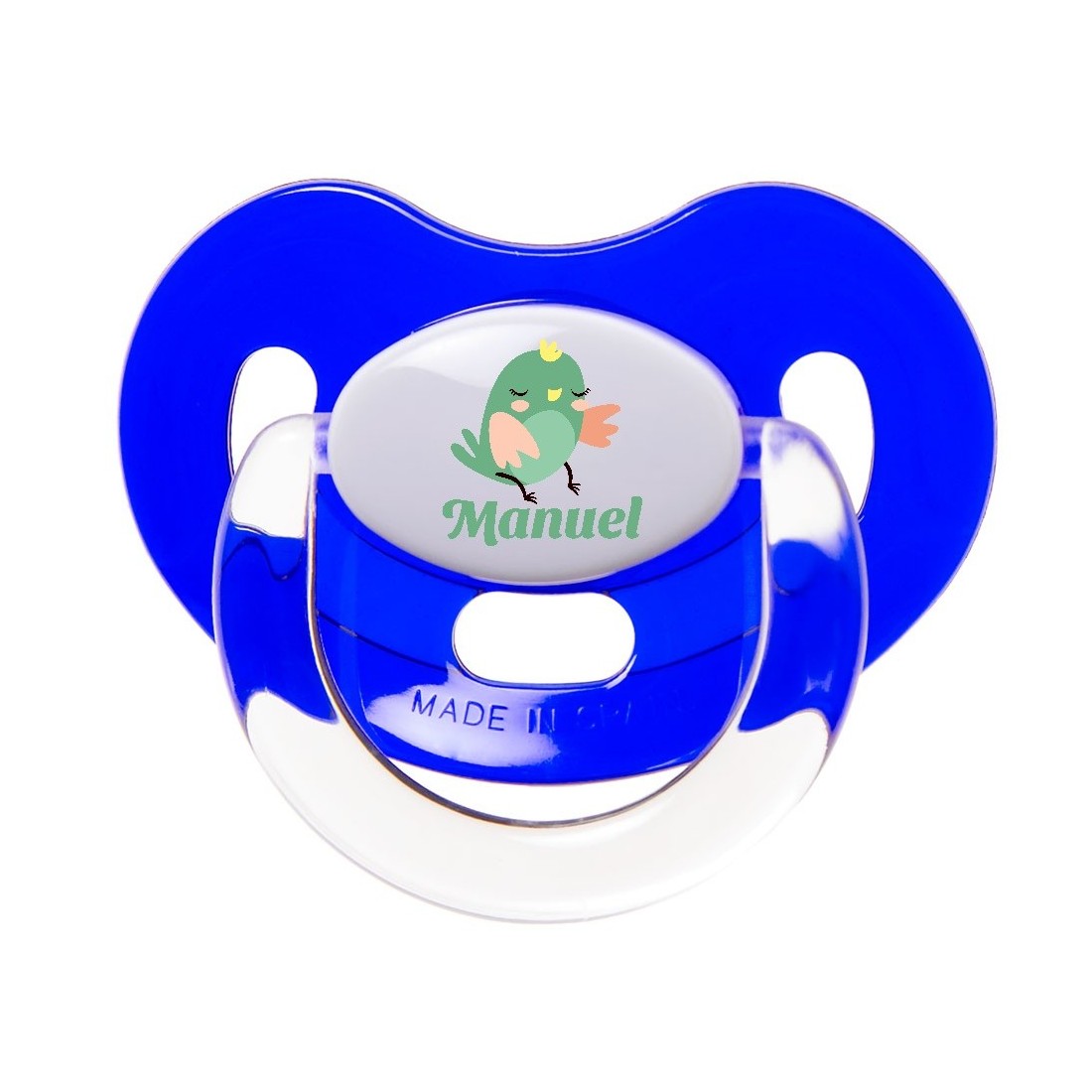 Chupete Personalizado a Color Pájaro Verde